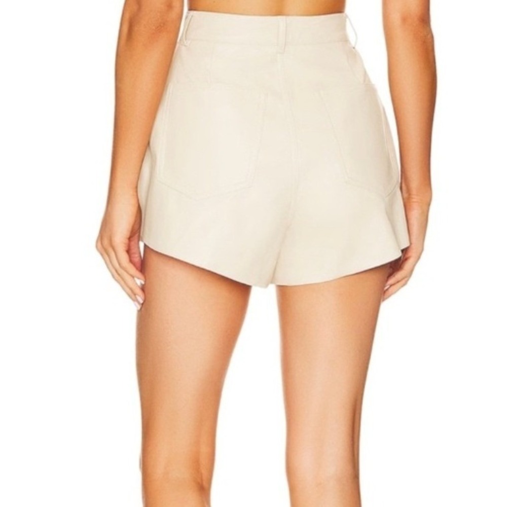 WeWoreWhat Tan Leather Flare Shorts | Size 26 | NWOT